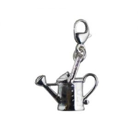 Silver 16x17mm Watering Can Charm on a lobster trigger