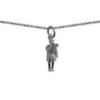 Silver 16x7mm Herald with Trumpet Pendant with a 1mm wide rolo Chain 16 inches Only Suitable for Children