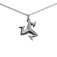 Silver 17mm solid Isle of Man Legs Pendant with a 1mm wide rolo Chain 16 inches Only Suitable for Children