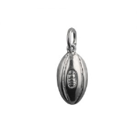 Silver 17x10mm Rugby Ball Pendant or Charm
