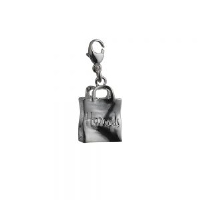 Silver 17x12mm Harrods Bag Charm with a lobster catch