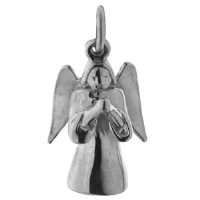 Silver 17x12mm solid Guardian Angel Pendant or Charm
