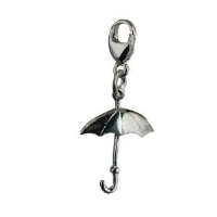 Silver 17x12mm Umbrella Charm on a lobster trigger
