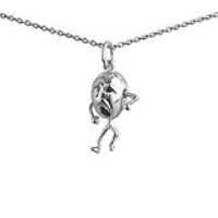Silver 17x13mm Humpty Dumpty Pendant with a 1mm wide rolo Chain 22 inches