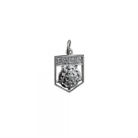Silver 17x14mm England Badge Pendant or Charm
