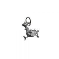 Silver 17x15mm Hen Pendant or Charm