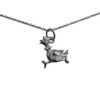 Silver 17x15mm Hen Pendant with a 1mm wide rolo Chain 16 inches Only Suitable for Children