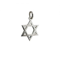 Silver 17x17mm plain Star of David Pendant