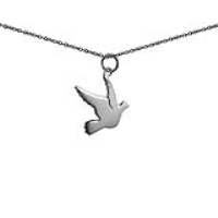 Silver 17x19mm Bird Pendant with a 1mm wide rolo Chain 14 inches Only Suitable for Children