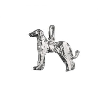 Silver 17x23mm Afghan hound Pendant or Charm