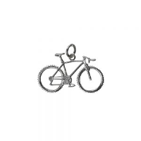 Silver 17x29mm Bicycle Pendant or Charm