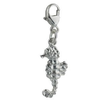 Silver 17x8mm Seahorse Charm on a lobster trigger
