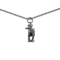 Silver 17x9mm Robin Hood Pendant with a 1.3mm wide curb Chain