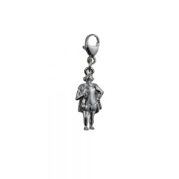 Silver 17x9mm William Shakespeare Charm on a lobster trigger