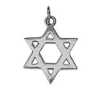 Silver 18mm plain Star of David Pendant