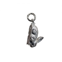 Silver 18x10mm solid Rabbit Pendant or Charm