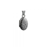 Silver 18x11mm oval hand engraved Locket