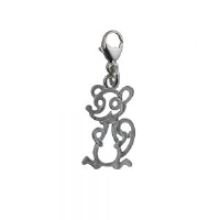 Silver 18x11mm pierced Mouse Charm with a lobster catch