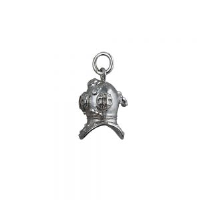 Silver 18x12mm solid Deep Sea Divers Helmet Pendant or Charm