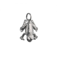 Silver 18x13mm solid Frog Pendant or Charm
