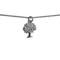 Silver 18x17mm Tree of Life Pendant with a 1.3mm wide curb Chain