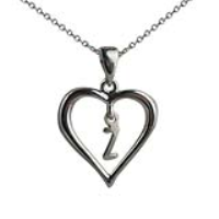 Silver 18x18mm Initial Z in a Heart Pendant on a bail loop with a 1mm wide rolo Chain 16 inches Only Suitable for Children