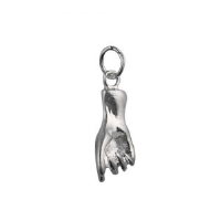 Silver 18x7mm solid Divers OK Hand Signal Pendant or Charm