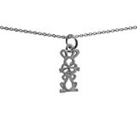 Silver 18x9mm pierced Rabbit Pendant with a 1mm wide rolo Chain 20 inches