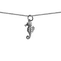 Silver 19x10mm Seahorse Pendant with a 1mm wide rolo Chain 16 inches Only Suitable for Children