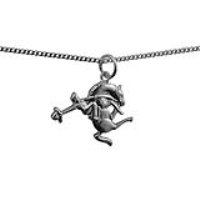 Silver 19x16mm Rodeo Pendant with a 1.3mm wide curb Chain 20 inches