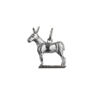 Silver 19x18mm Donkey Pendant or Charm