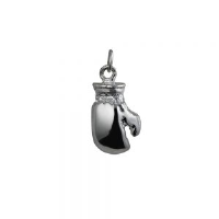 Silver 19x18mm solid Boxing Glove Pendant or Charm