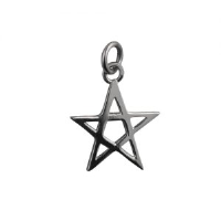 Silver 19x19mm plain Pentangle Pendant