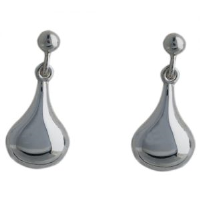Silver 19x9mm plain Rain Drop Earring Droppers