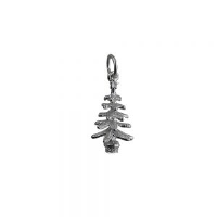 Silver 20x10mm Christmas Tree Pendant or Charm