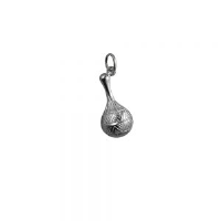 Silver 20x10mm Maracas Pendant or Charm