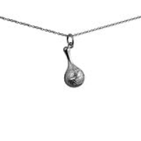Silver 20x10mm Maracas Pendant with a 1mm wide rolo Chain 24 inches