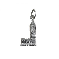 Silver 20x11mm Big Ben Pendant or Charm