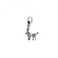 Silver 20x12mm Poodle Charm on a lobster trigger