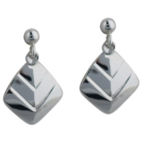 Silver 20x13mm plain Chevron Earring Droppers