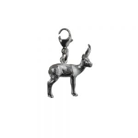 Silver 20x15mm Antelope Charm on a lobster trigger