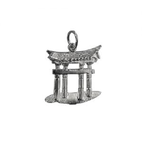Silver 20x18mm Torii Gate Pendant or Charm