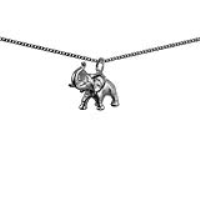 Silver 20x19mm Jumbo Elephant Pendant with a 1.3mm wide curb Chain