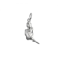 Silver 20x6mm Mermaid Pendant or Charm