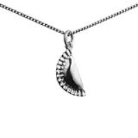 Silver 20x9mm Pasty Pendant with a 1.3mm wide curb Chain 18 inches