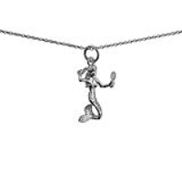 Silver 21x14mm Mermaid Pendant with a 1mm wide rolo Chain 24 inches