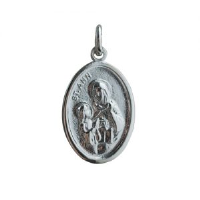 Silver 21x15mm oval St Ann Pendant