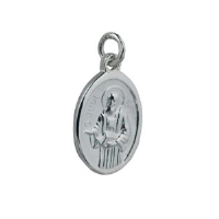 Silver 21x15mm oval St Jude Pendant