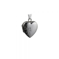 Silver 21x19mm heart shaped hand engraved Locket