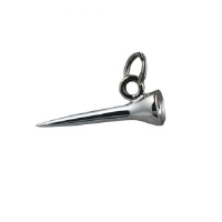 Silver 21x6mm Golf Tee Pendant or Charm
